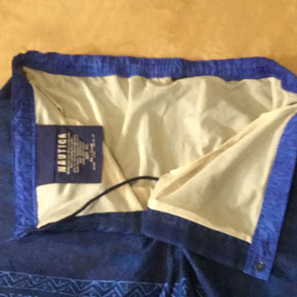 Nautica Deep Blue Patterned Men’s Swim Trunks